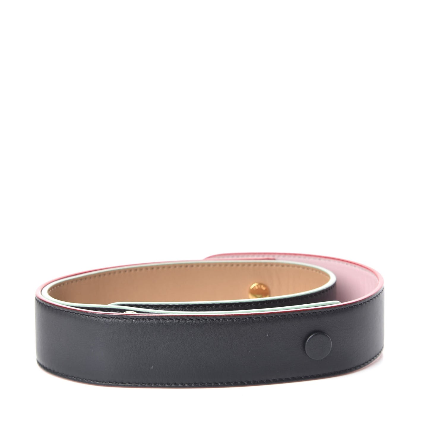 Vitello Dolce Tri-Color Buttoned Strap You Black Peonia Cuoio