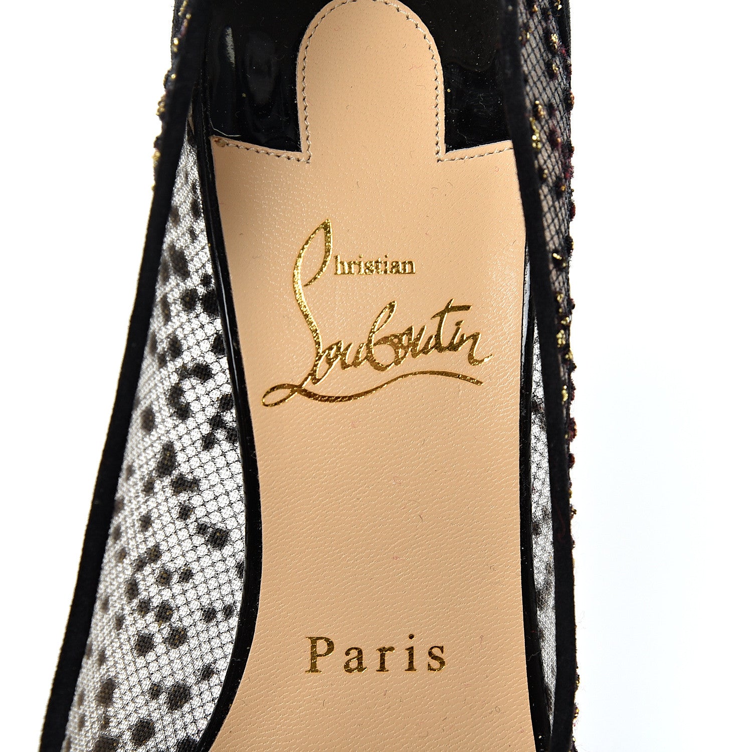 Christian Louboutin Tulle Glitter Follies Lace 100 Pumps 36 Black 8 of 11