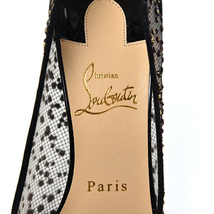 Christian Louboutin Tulle Glitter Follies Lace 100 Pumps 36 Black 8 of 11