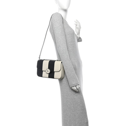 Gucci Senna Calfskin Lines Petite GG Top Handle Shoulder Bag Black Mystic White 2 of 11