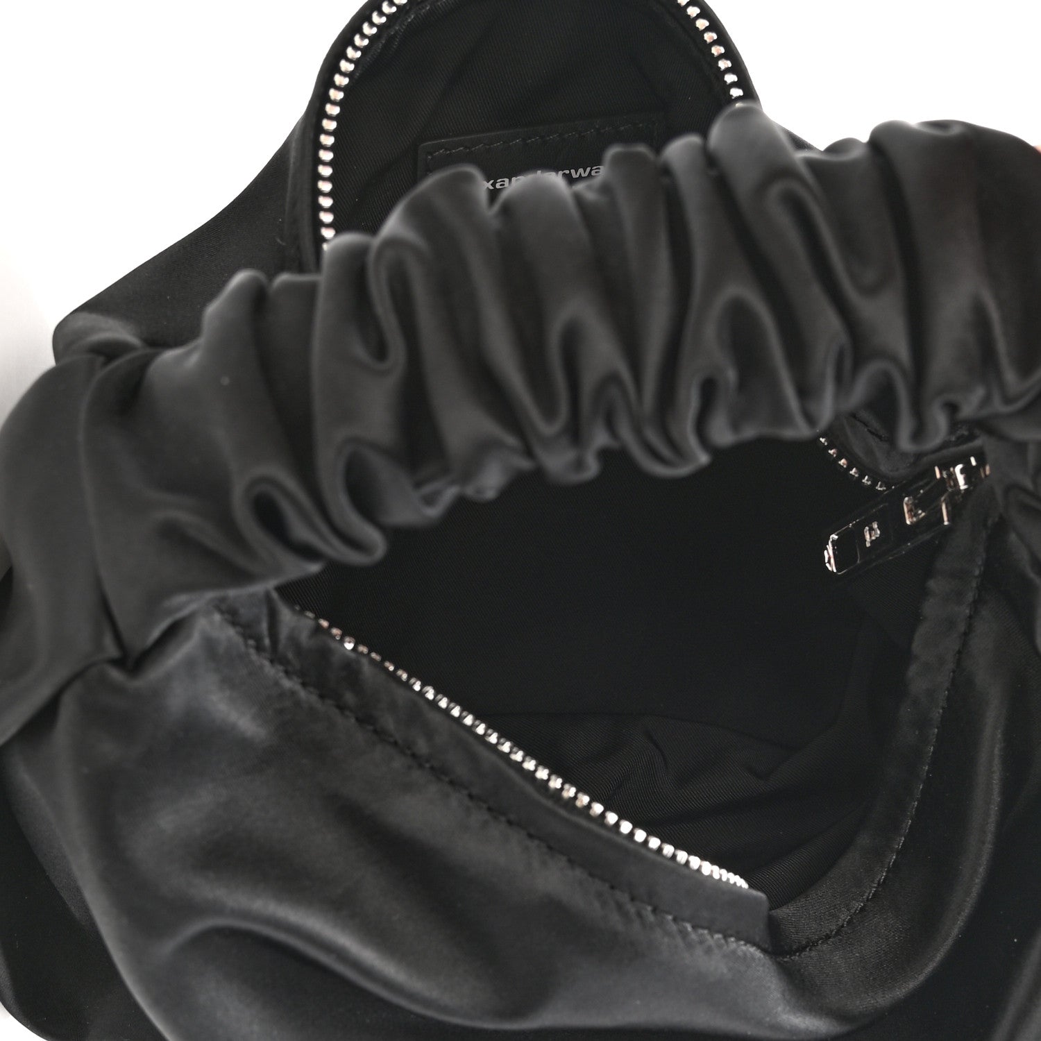 Alexander Wang Satin Mini Scrunchie Bag Black 4 of 5