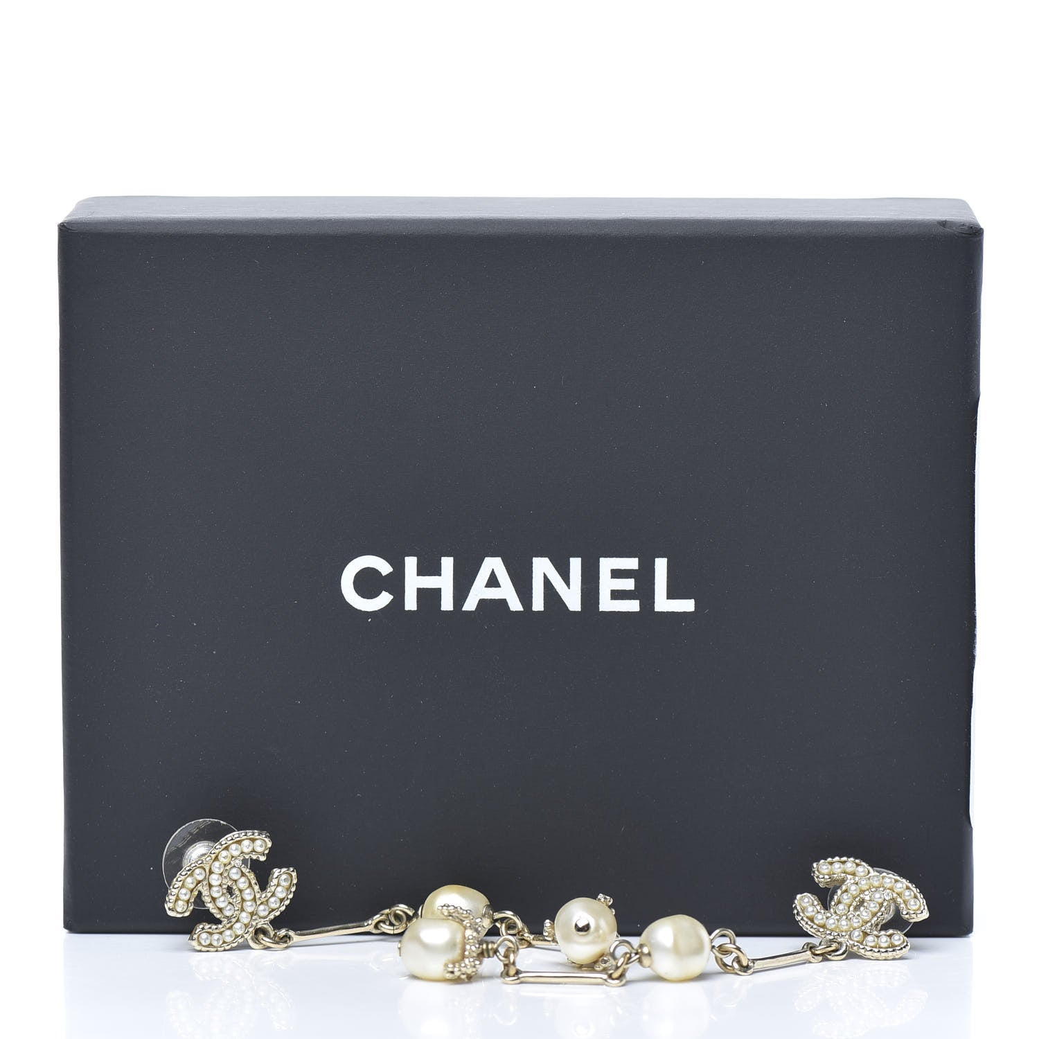 Chanel Pearl CC Drop Earrings Gold 5 of 5