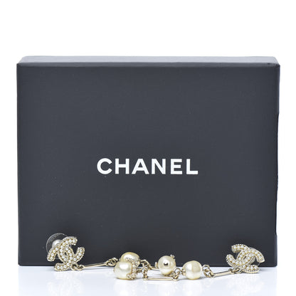 Chanel Pearl CC Drop Earrings Gold 5 of 5
