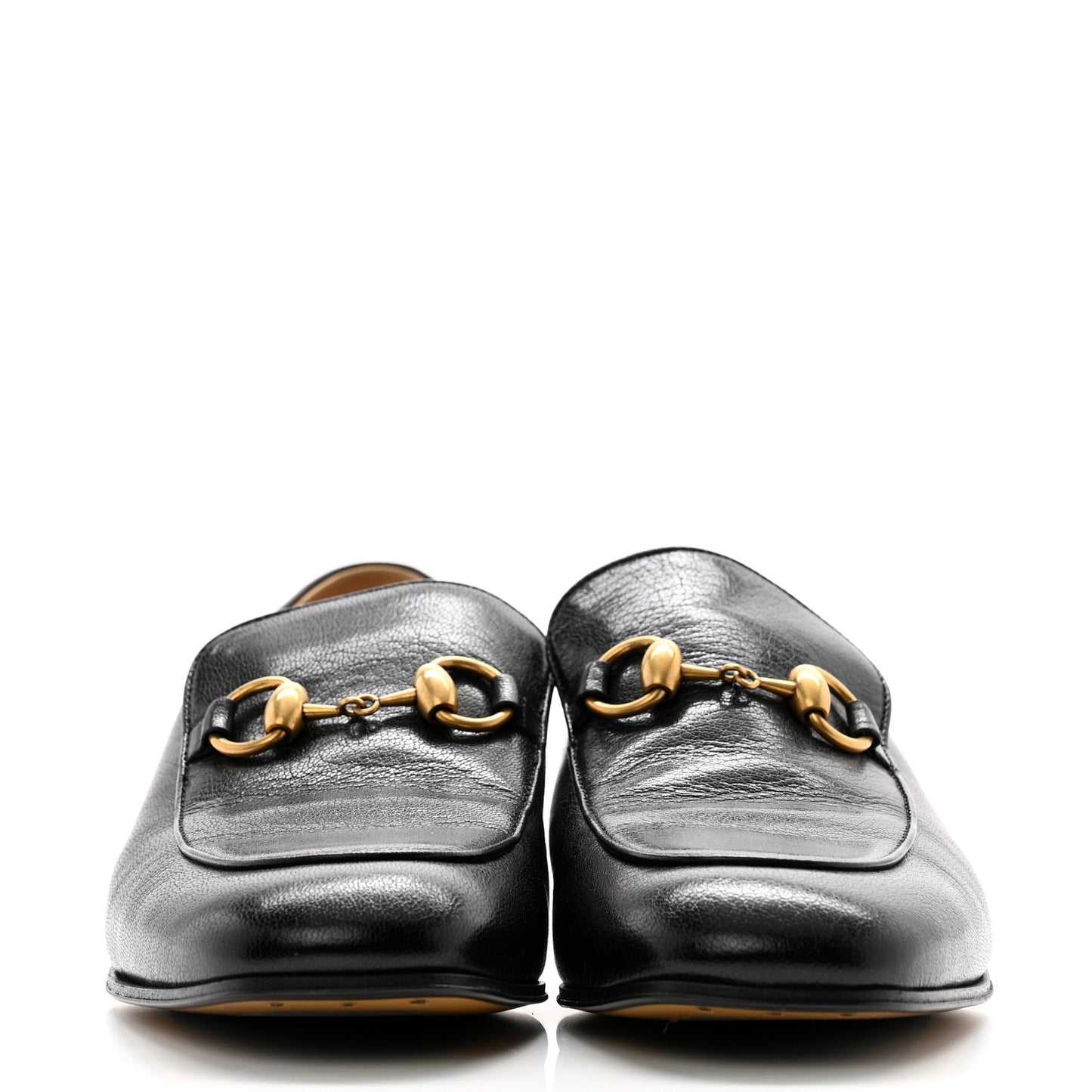 Goatskin Womens Horsebit Mid-Heel Loafers 38 Black