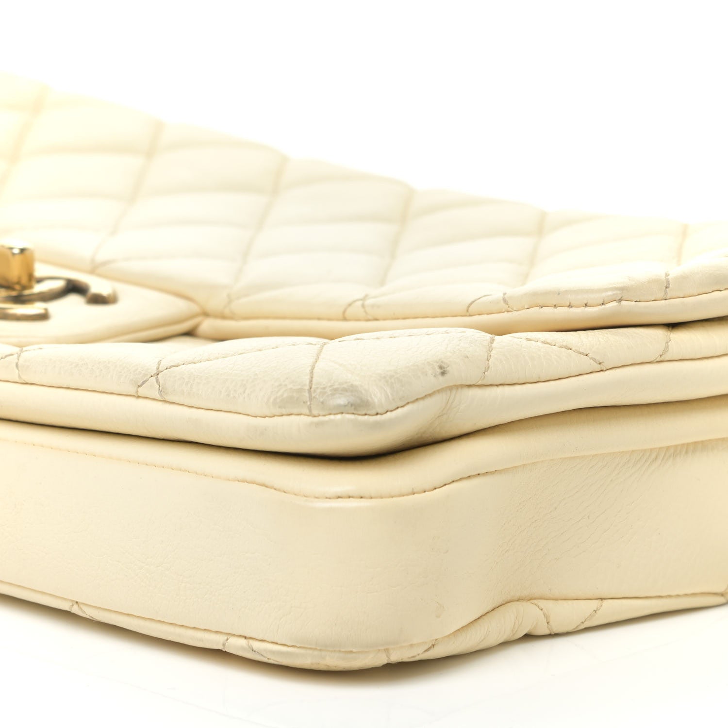 Chanel Calfskin Quilted Medium CC Crown Flap White 9 of 19