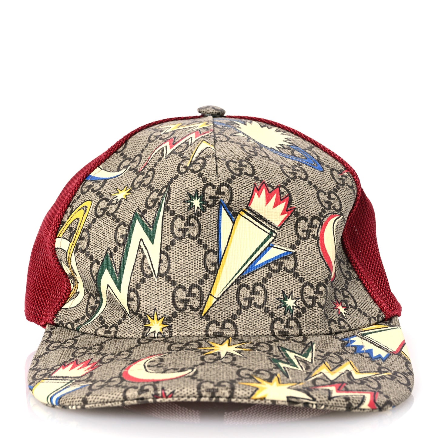 GG Supreme Monogram Childrens Space Print Baseball Hat Red