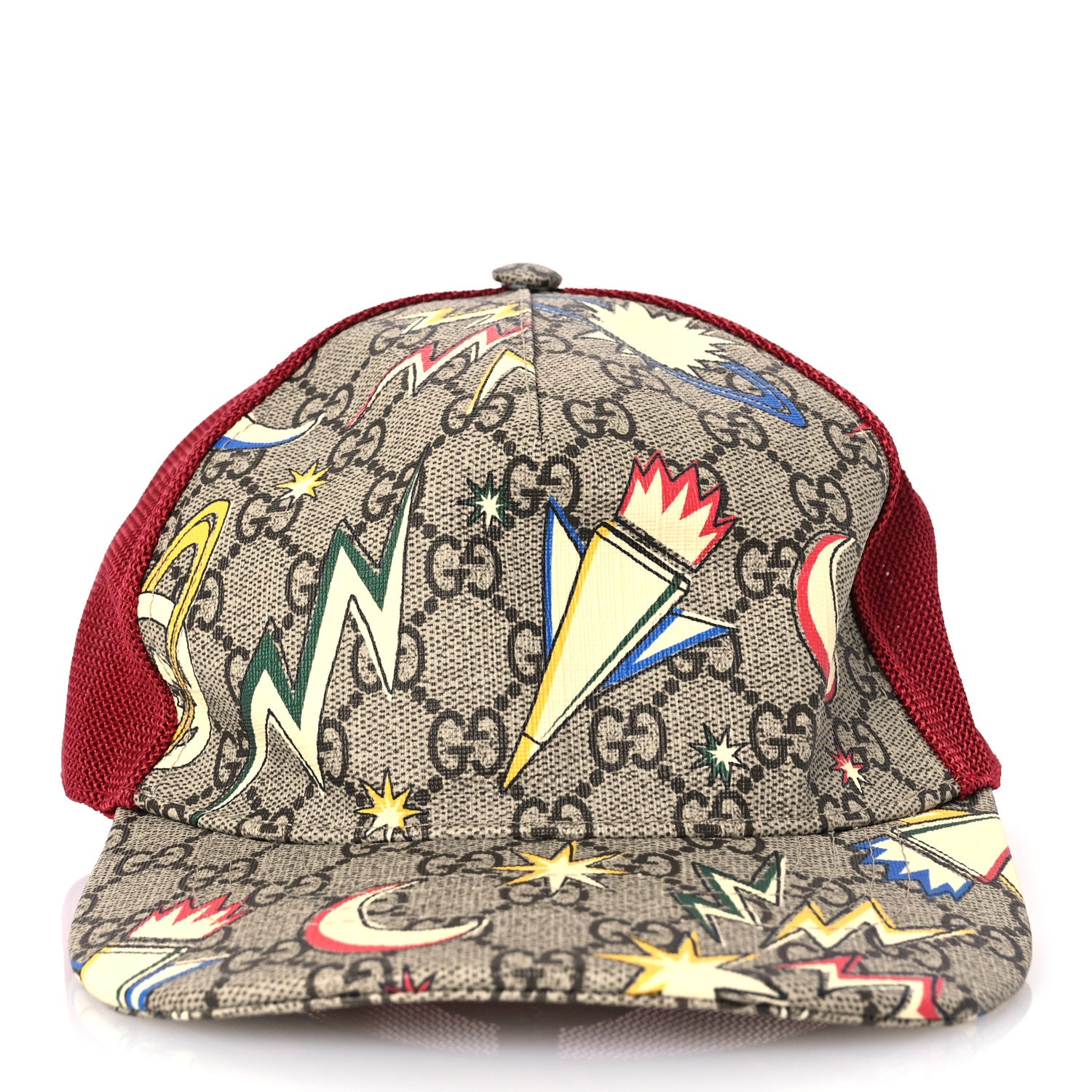 Gucci GG Supreme Monogram Childrens Space Print Baseball Hat Red 3 of 10