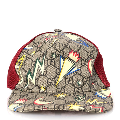 Gucci GG Supreme Monogram Childrens Space Print Baseball Hat Red 3 of 10
