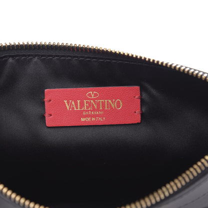 Valentino Garavani Calfskin Vlogo Zip Wristlet Pouch Black 6 of 8