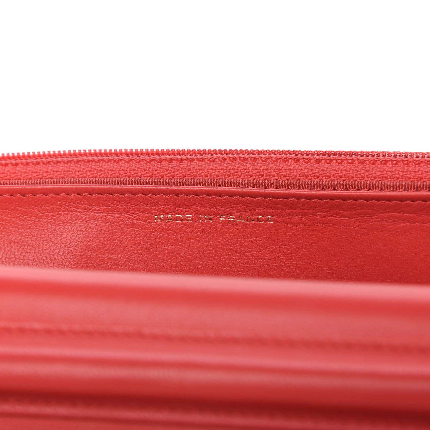 Lambskin Quilted Wallet on Chain WOC Red