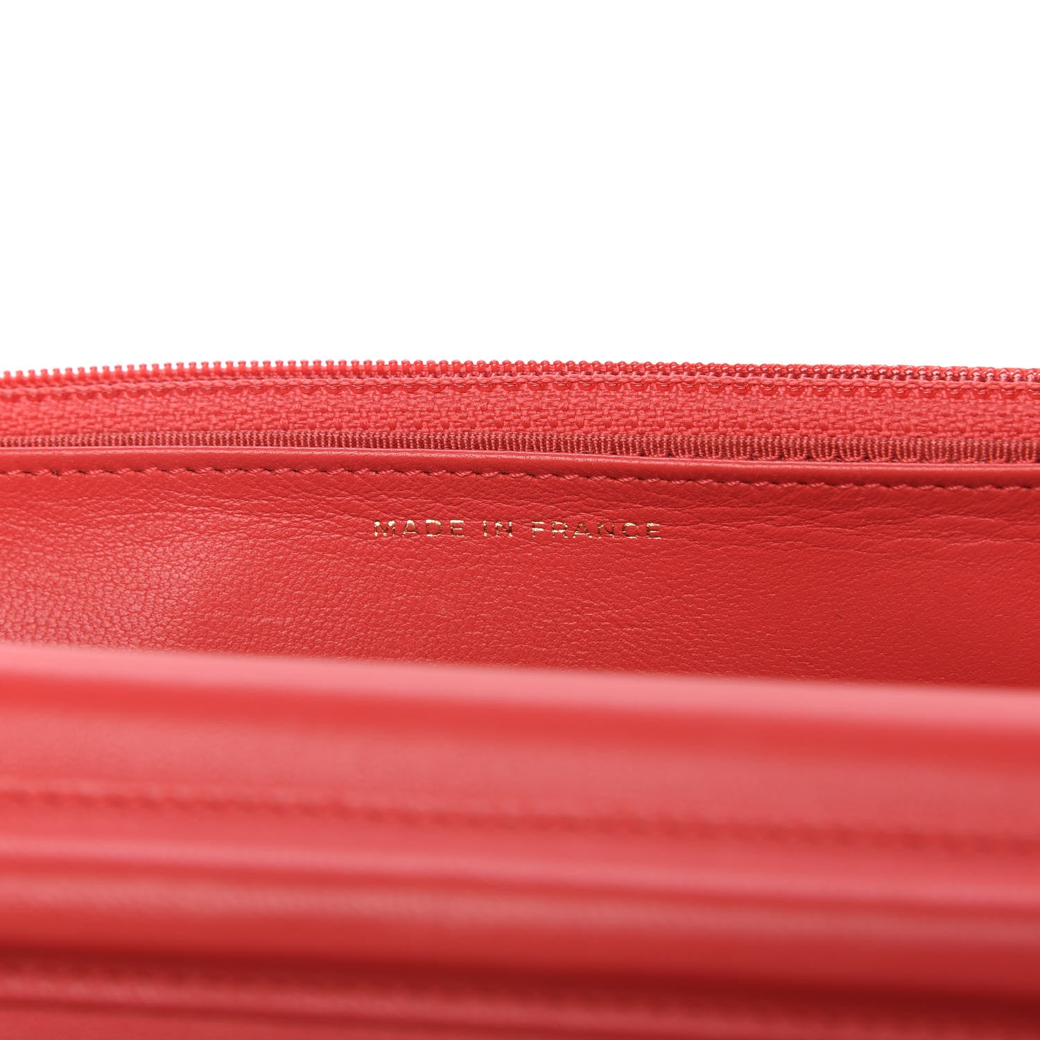 Chanel Lambskin Quilted Wallet on Chain WOC Red 9 of 13