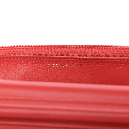 Chanel Lambskin Quilted Wallet on Chain WOC Red 9 of 13