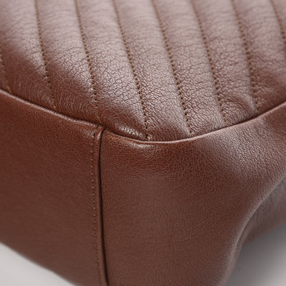 Saint Laurent Sheepskin Matelasse Chevron Monogram Large College Satchel Cognac 13 of 14