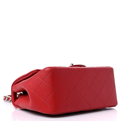 Chanel Lambskin Quilted Mini Square Flap Dark Red 4 of 10