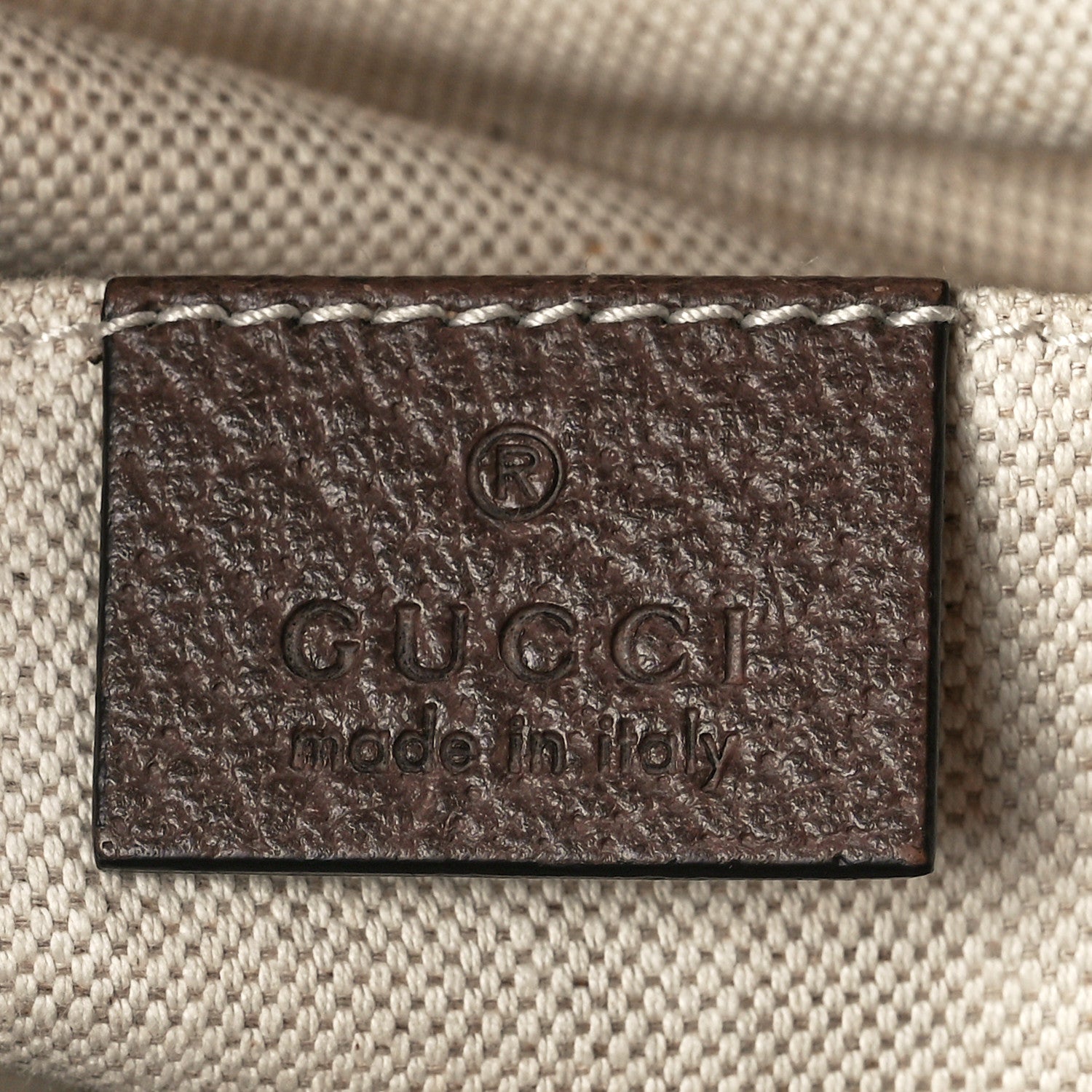 Gucci GG Supreme Monogram Neo Vintage Drawstring Bucket Backpack Beige New Acero Crop 6 of 12