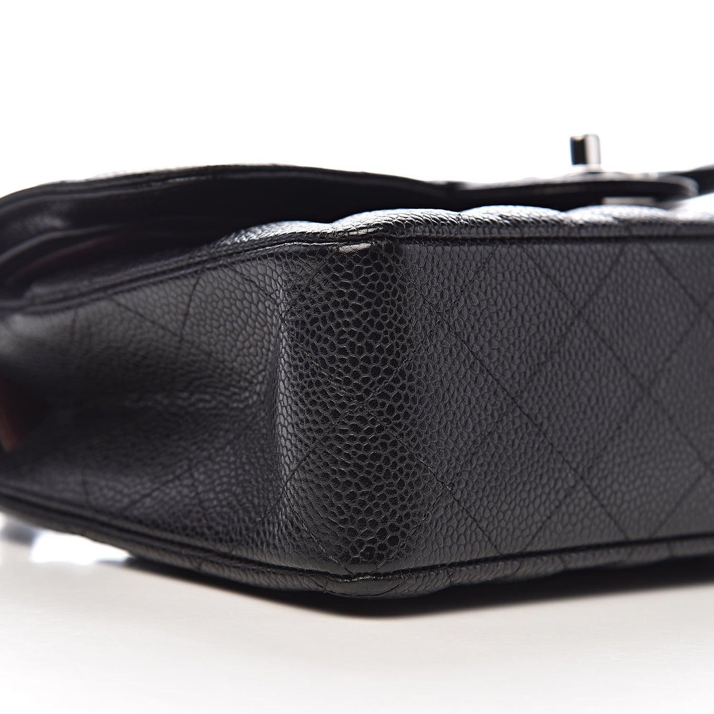 Caviar Quilted Small Double Flap Black