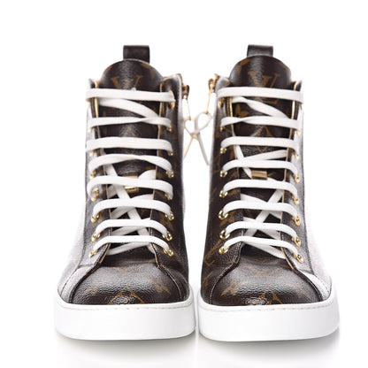 Louis Vuitton Patent Monogram Stellar Sneaker Boots 39 Gold 2 of 9