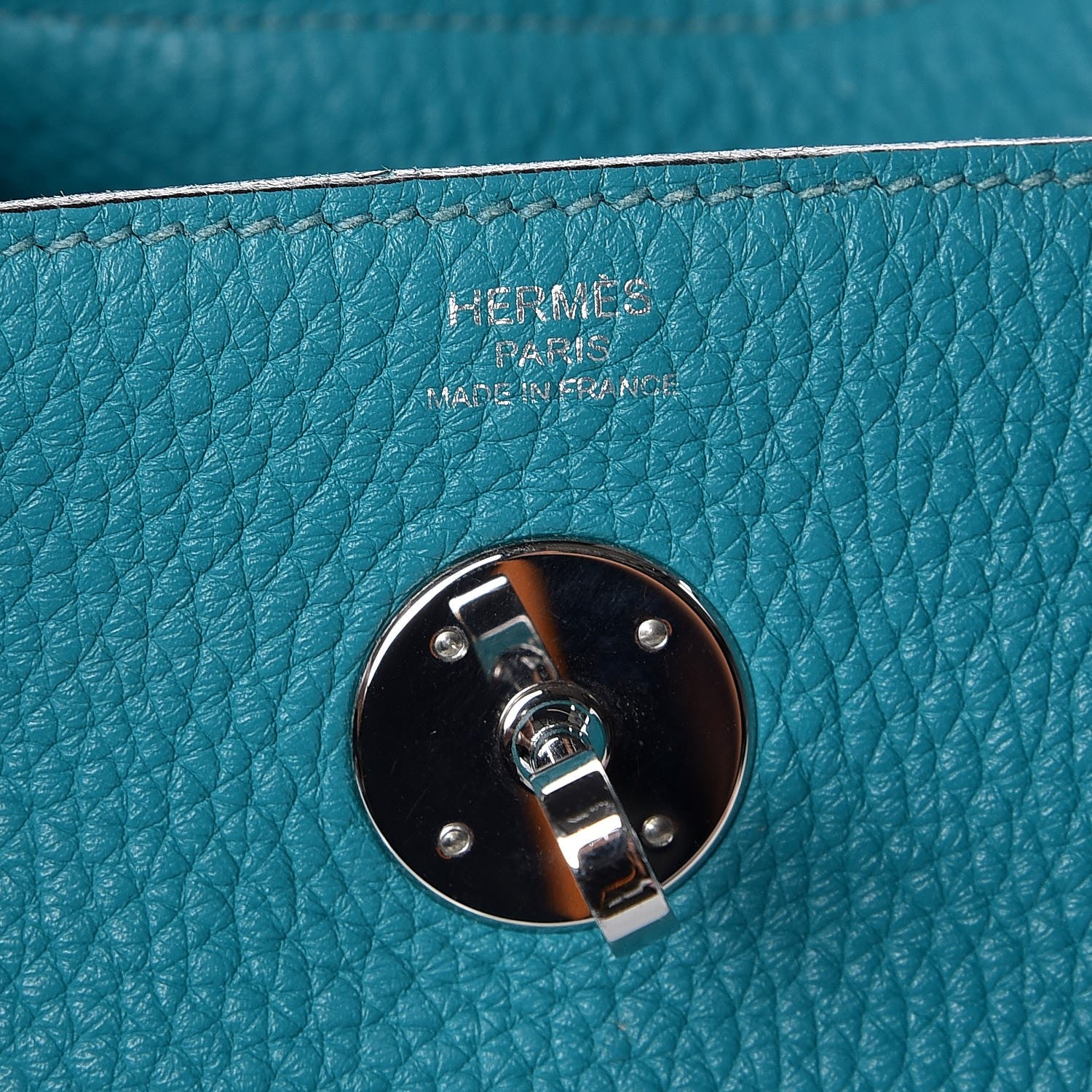 Hermes Taurillon Clemence Lindy 26 Bleu Paon 6 of 11