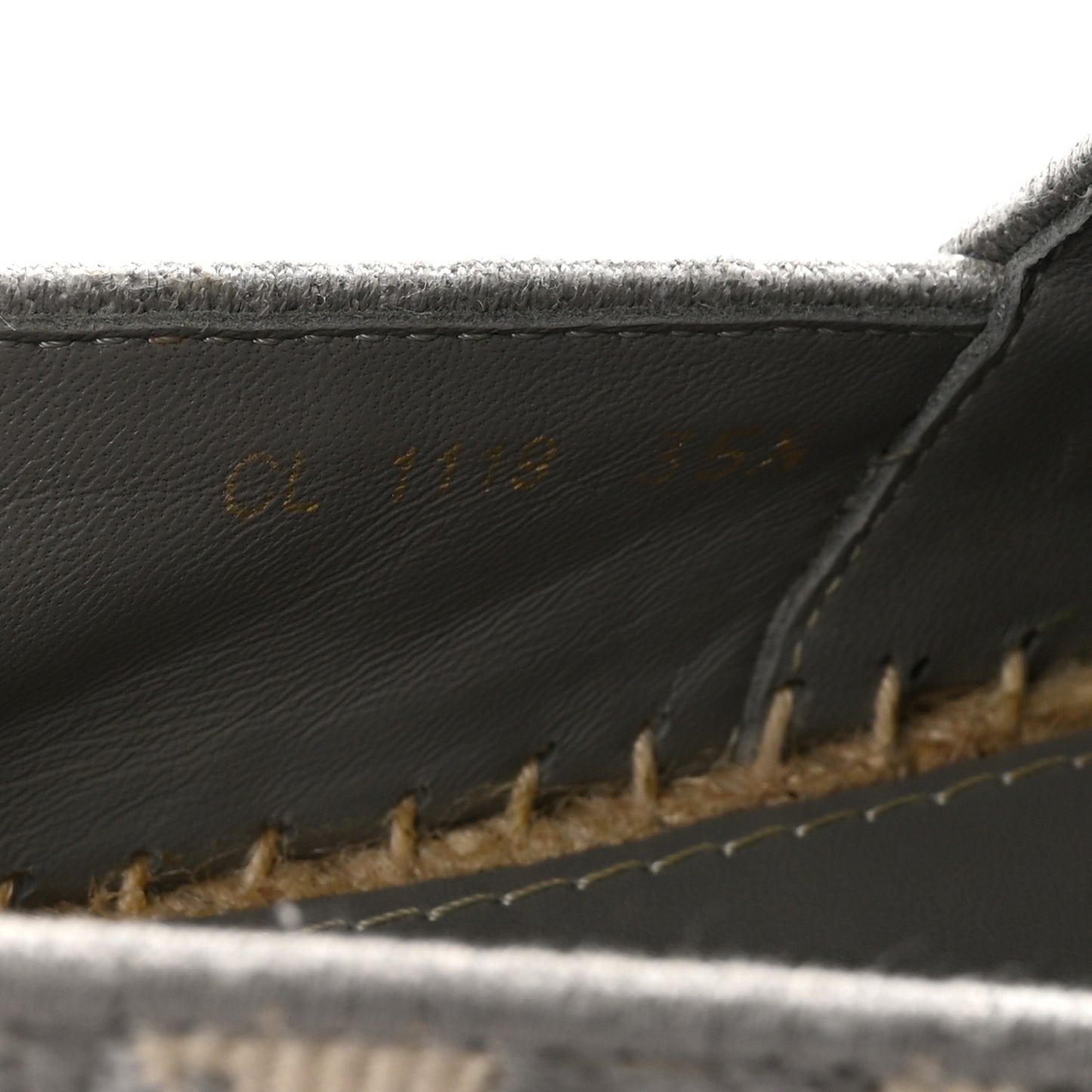 Oblique Embroidered Granville 15mm Espadrilles 35.5 Grey Stone
