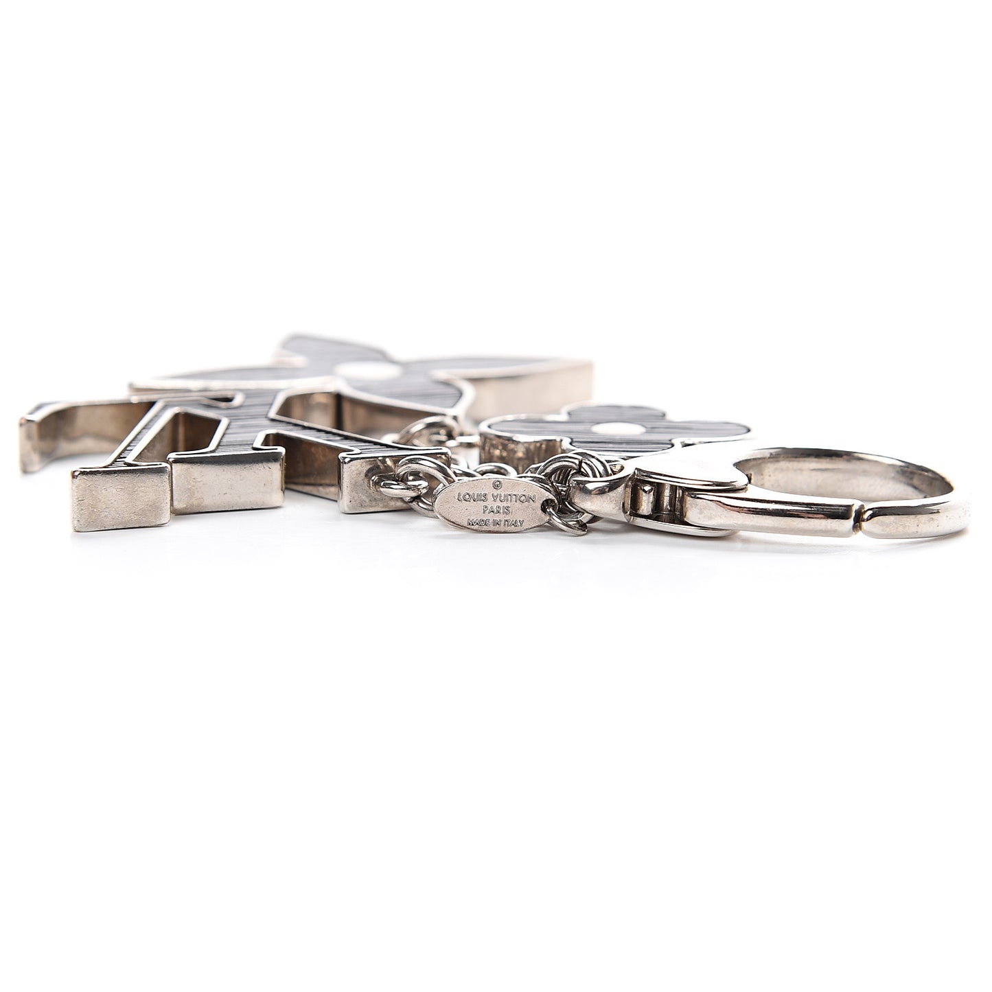 Fleur d Epi Bag Charm Key Holder Black