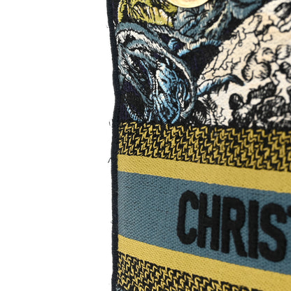 Christian Dior Canvas Embroidered Zodiac Medium Lady D-Lite Blue Multicolor 12 of 12