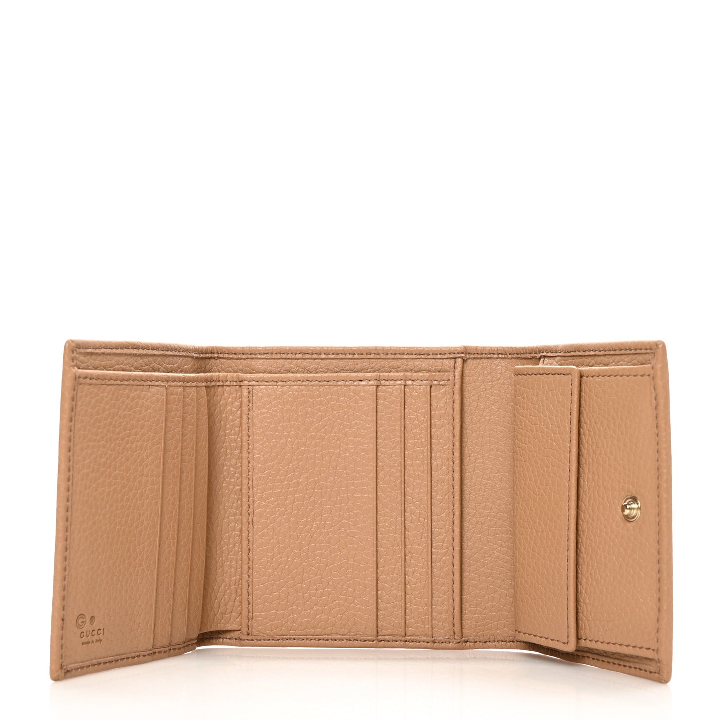 Pebbled Calfskin Soho Compact Flap Wallet Camelia