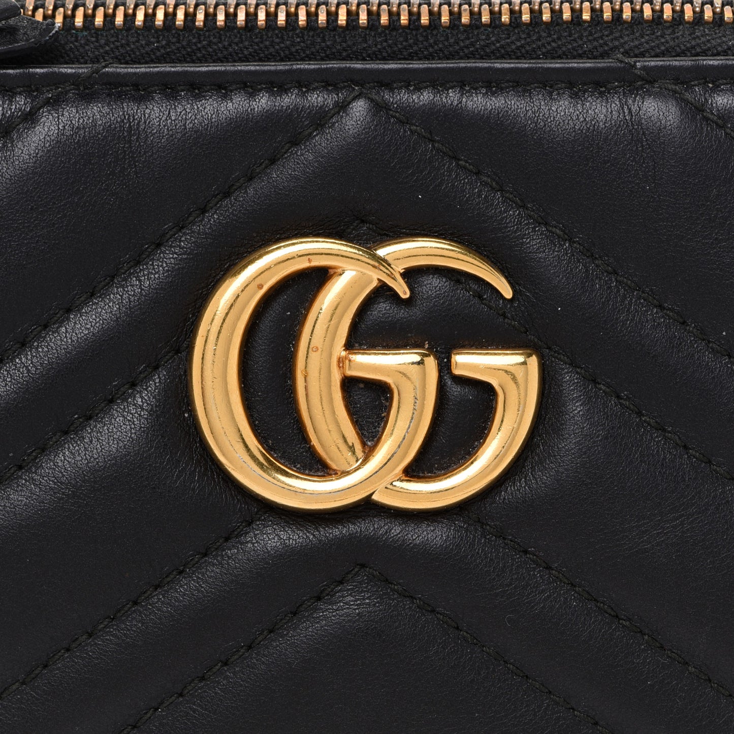 Calfskin Matelasse Mini GG Marmont Chain Bag Black