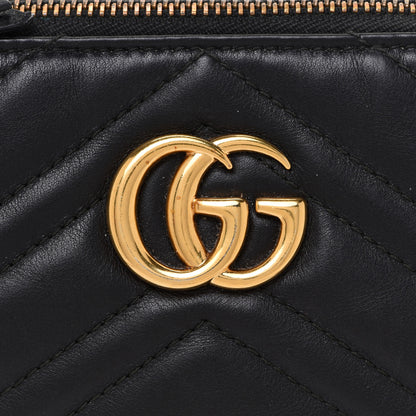 Gucci Calfskin Matelasse Mini GG Marmont Chain Bag Black 8 of 14