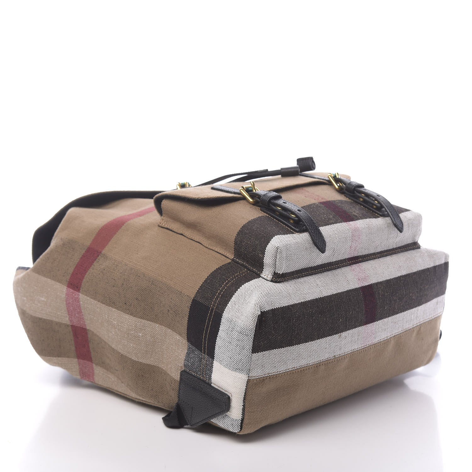 Burberry Canvas Mega Check Brookdale Backpack Black 3 of 10