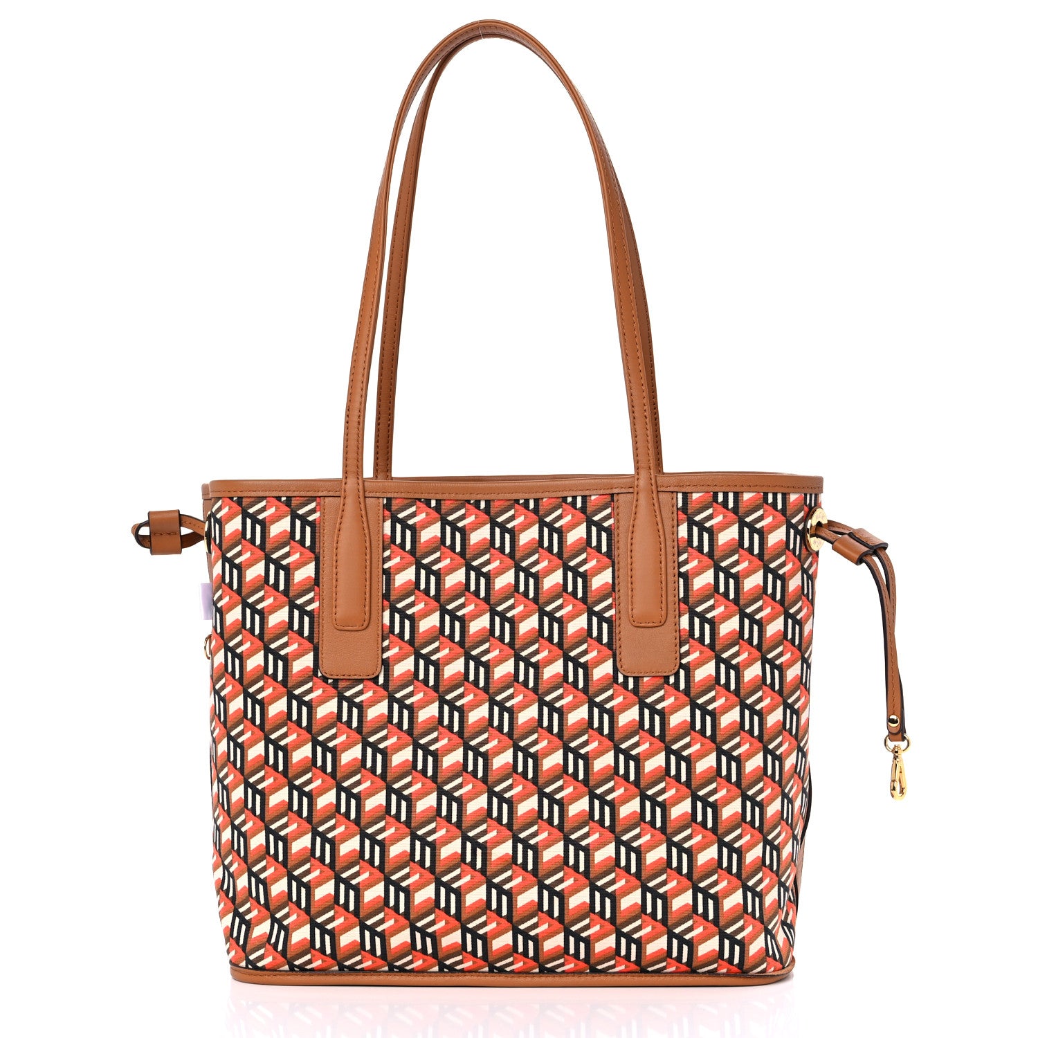 MCM Visetos Small Liz Reversible Shopper Tote Cognac 9 of 13