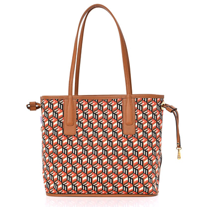 MCM Visetos Small Liz Reversible Shopper Tote Cognac 9 of 13