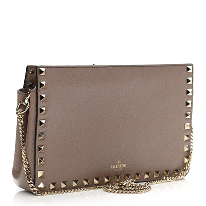 Valentino Garavani Calfskin Rockstud Mini Chain Shoulder Bag Poudre 3 of 10