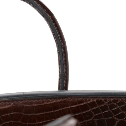Hermes Shiny Niloticus Crocodile Birkin 25 Miel 38 of 41