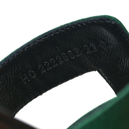 Hermes Suede Goatskin Oran Sandals 38 Vert Electrique 6 of 9