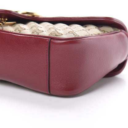 Gucci Monogram Azalea Calfskin Matelasse Diagonal Small GG Marmont Shoulder Bag Beige Ebony New Cherry Red 10 of 11