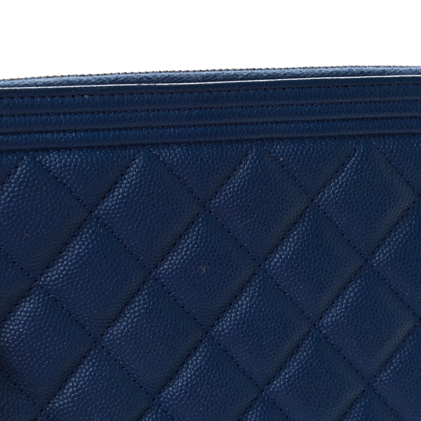 Caviar Quilted Medium Boy Cosmetic Case Blue