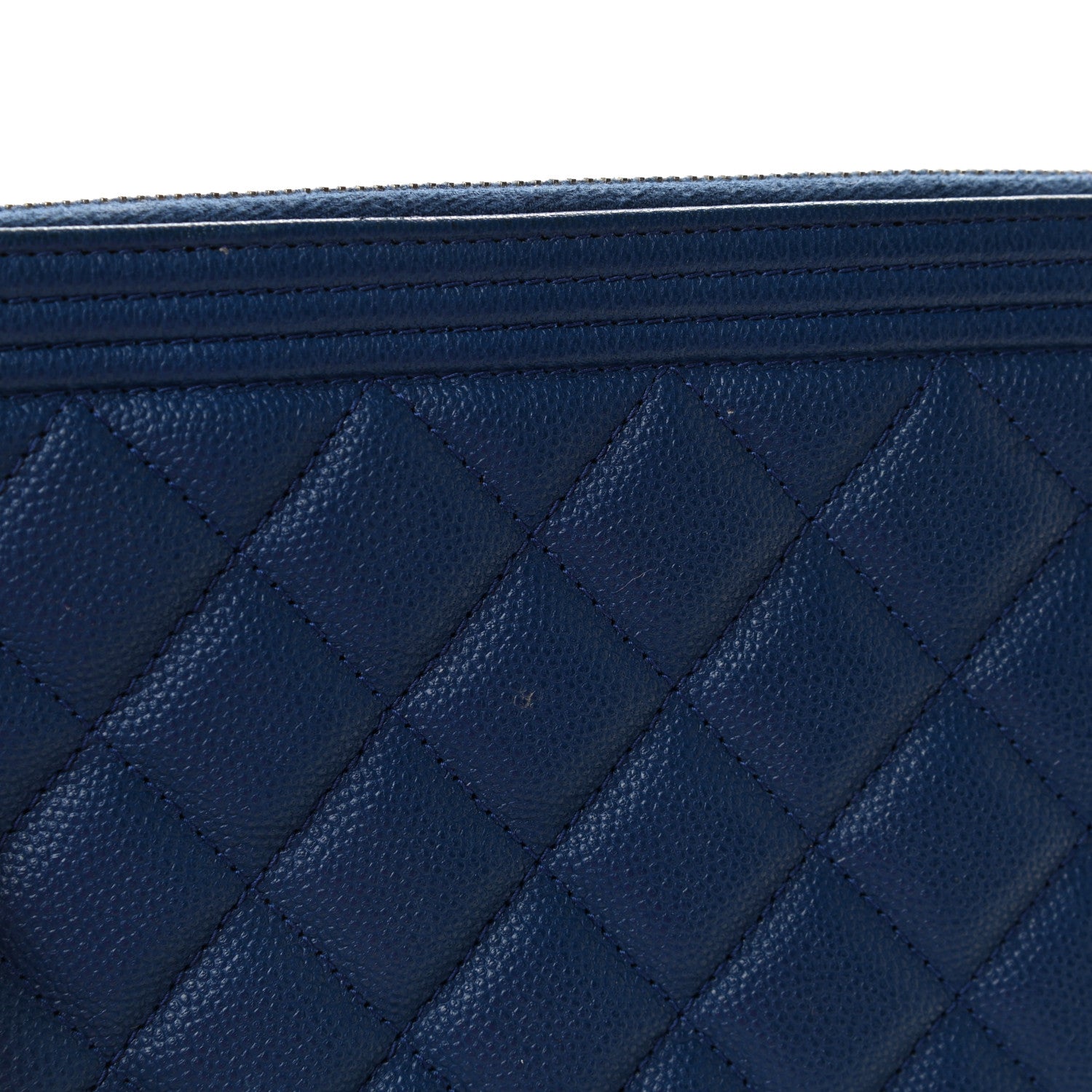 Chanel Caviar Quilted Medium Boy Cosmetic Case Blue 8 of 8