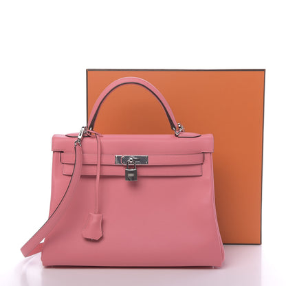 Hermes Evercolor Verso Kelly Retourne 32 Rose D'ete Terre Battue 11 of 11