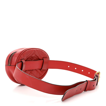 Gucci Calfskin Matelasse GG Marmont Belt Bag 95 38 Hibiscus Red 3 of 10