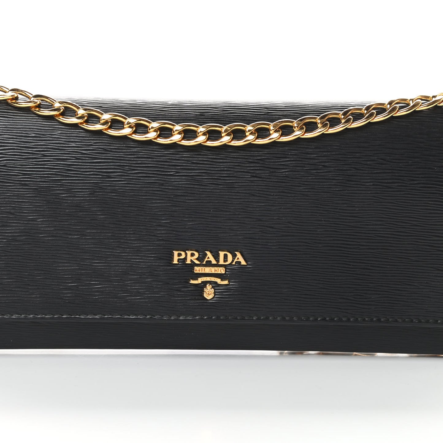 Vitello Move Metal Oro Chain Wallet Black
