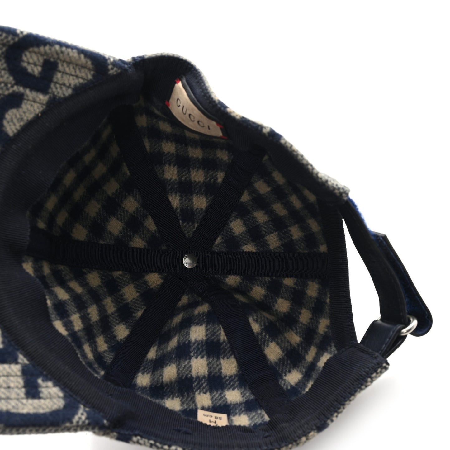 Wool Monogram Jumbo GG Antonio Baseball Hat M Grey