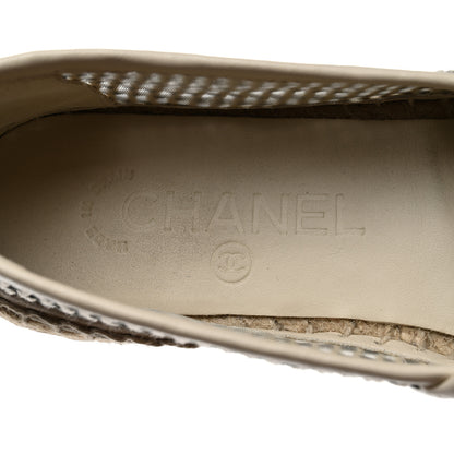 Chanel Mesh Grosgrain CC Espadrilles 36 Beige Black 6 of 11