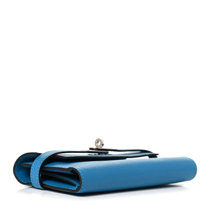Hermes Chevre Mysore Medium Kelly Wallet Bleu Zanzibar 3 of 10