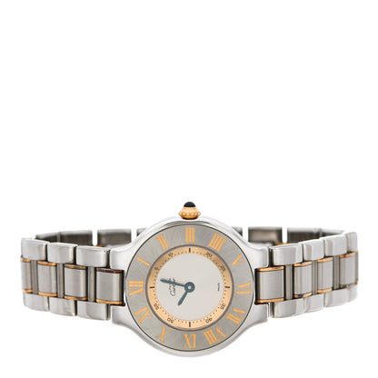 Cartier Stainless Steel 18K Yellow Gold 28mm Must De 21 Quartz Watch 2 of 5