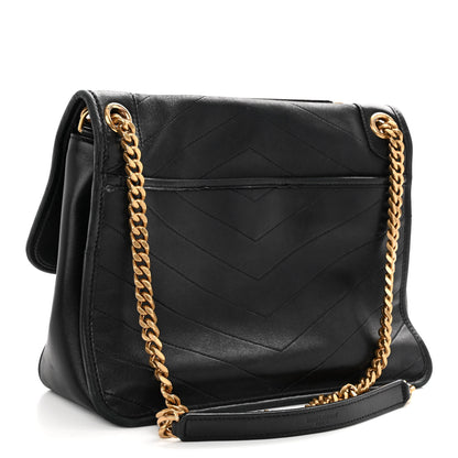 Saint Laurent Lambskin Matelasse Monogram Medium Niki Chain Satchel Black 2 of 8