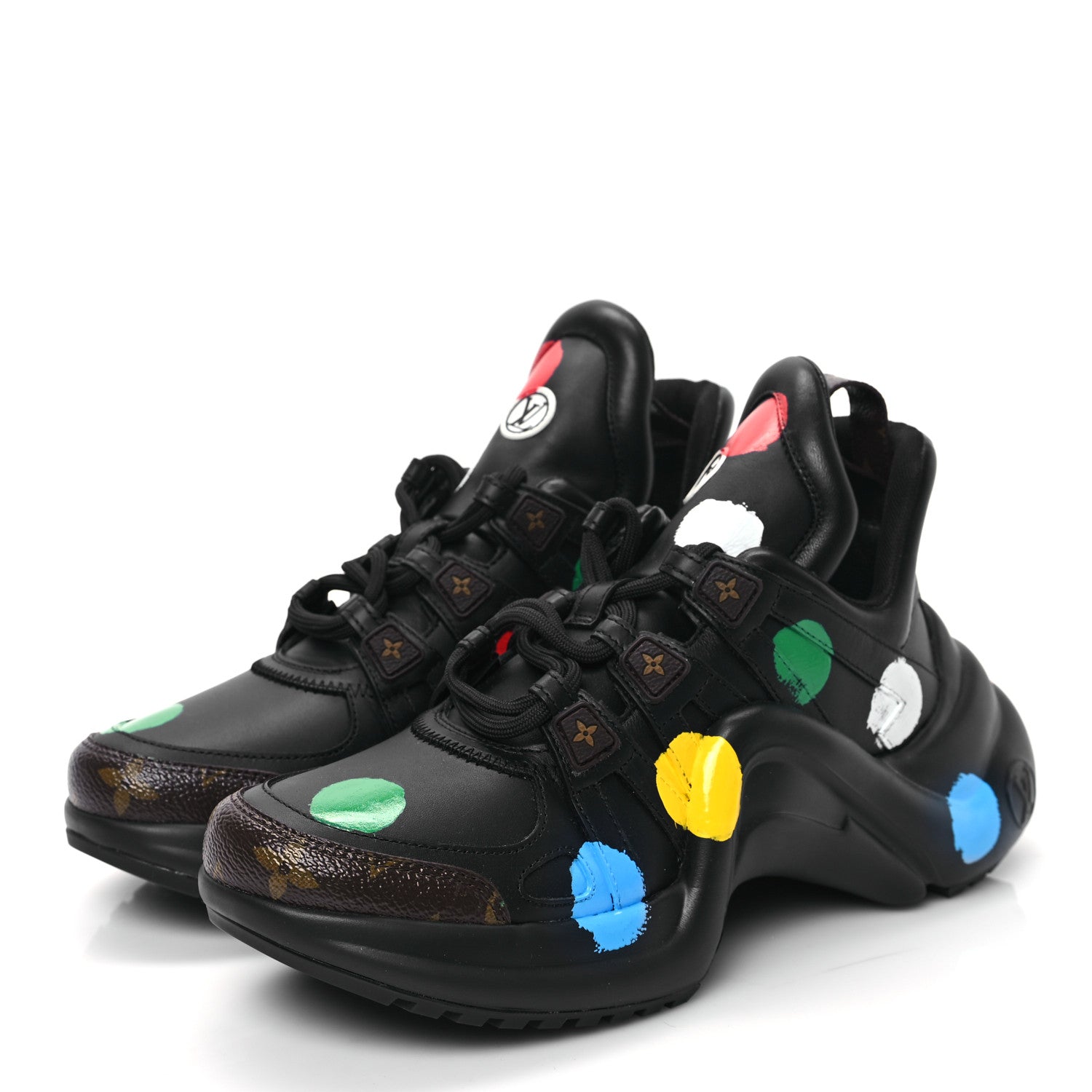 Louis Vuitton X YK Calfskin Patent Monogram Archlight Sneakers 39 Black 3 of 10