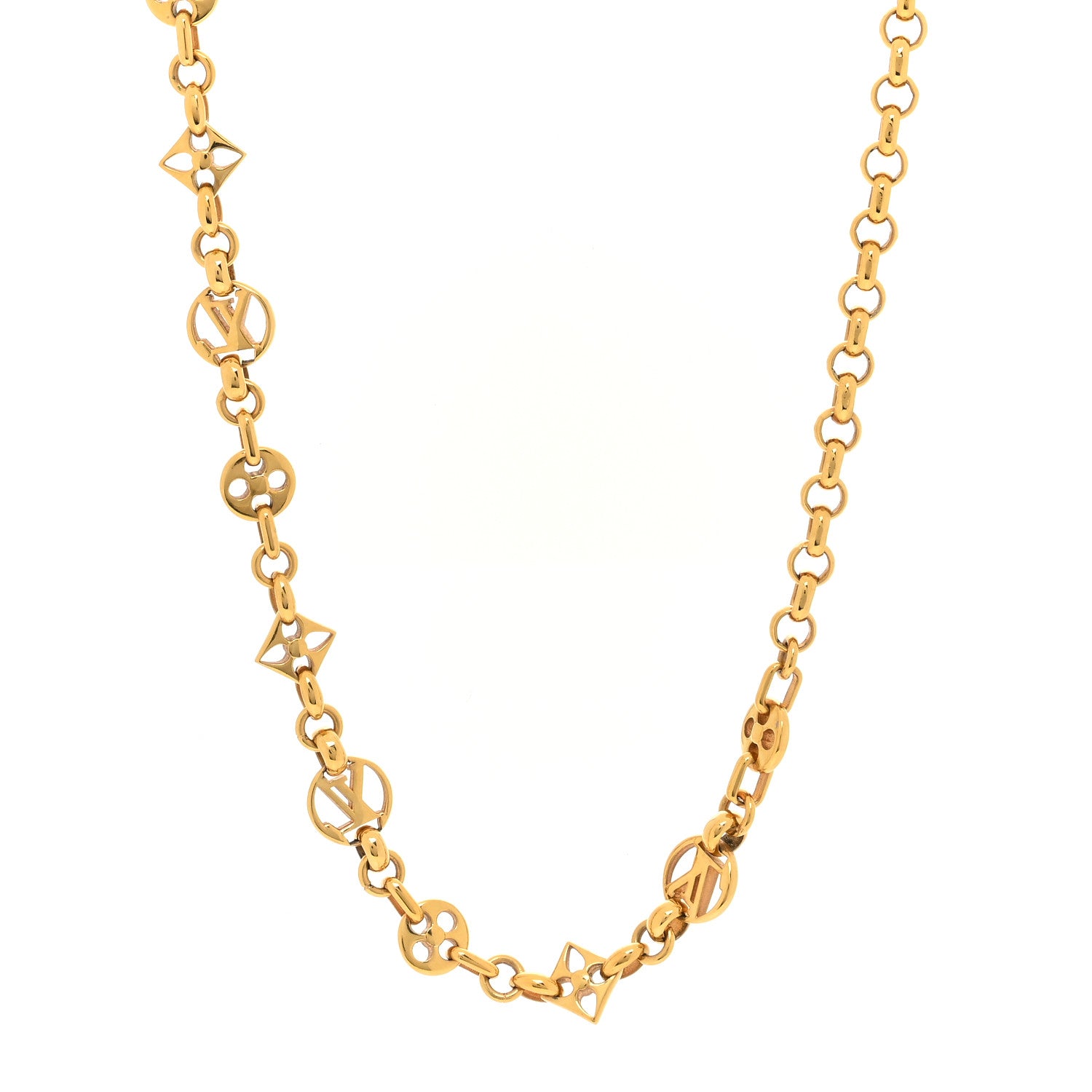 Louis Vuitton Metal Crazy in Lock Necklace Gold 1 of 5