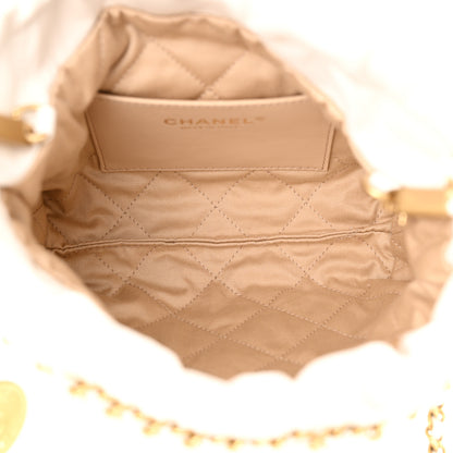 Chanel Shiny Calfskin Quilted Mini Chanel 22 White Black 5 of 10