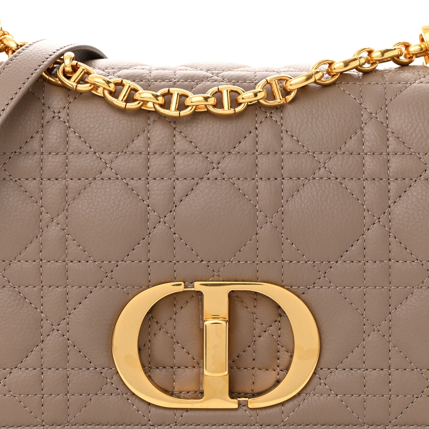 Christian Dior Calfskin Cannage Medium Caro Bag Taupe 8 of 11
