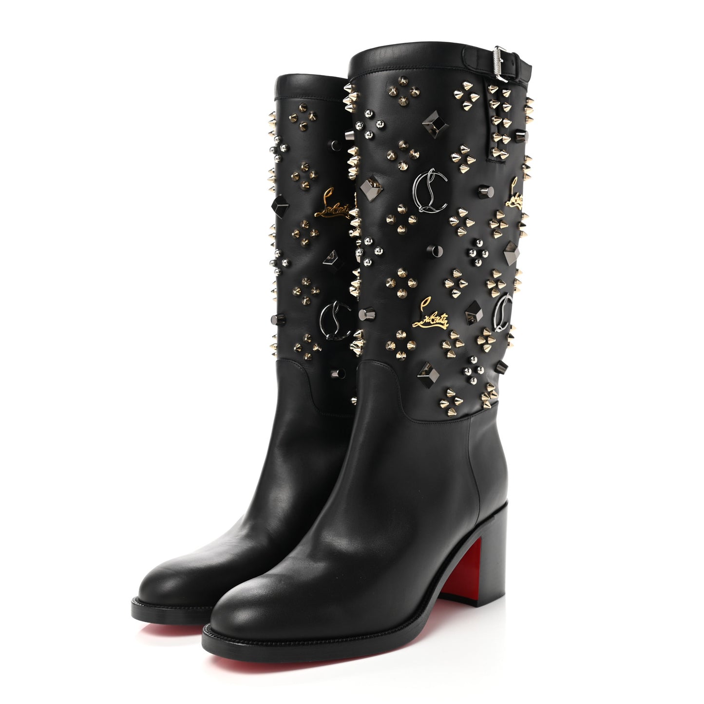 Calfskin Studded Clair De Botte 70 Boot 40 Black